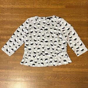 Banana Republic Black and White Patterned Blouse